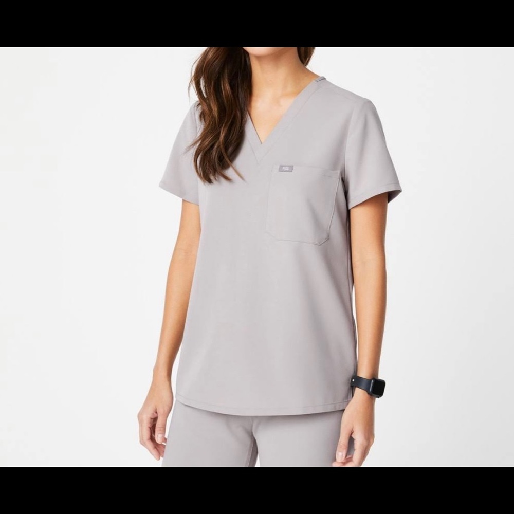 Figs one pocket scrub top slate- XXS